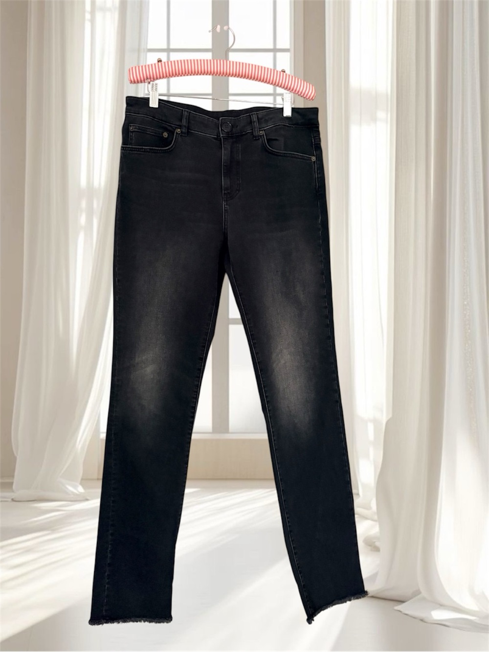 Massimo Dutti Faded Black Gray Jeans Size 8